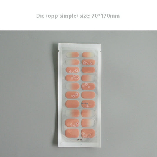 Finger Baking-free Gel Nail Stickers Simple Grid Line Nail Sticker One Piece Dropshipping